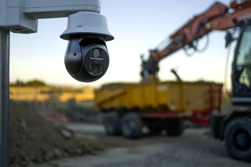 AXIS PTZ camera deployed at an outdoor remote work site